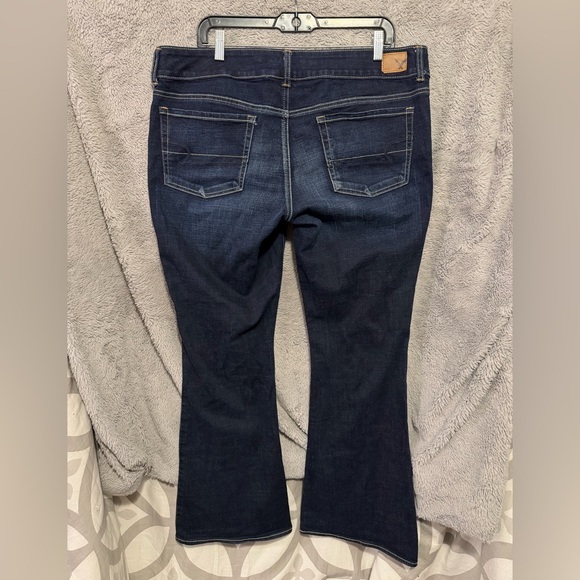 American Eagle Artist Jeans Womens 16 Blue Bootcut Flare Super Stretch Denim - Picture 4 of 12